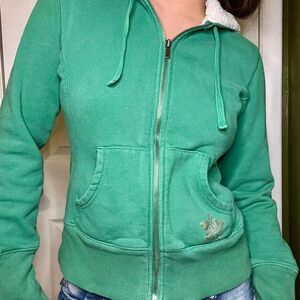 Vintage Arizona Green Sherpa Zip Hoodie
